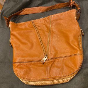 Vince Camuto chestnut leather hobo bag